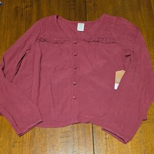 Kids Dry Rose Burgundy Blouse By Thereabouts